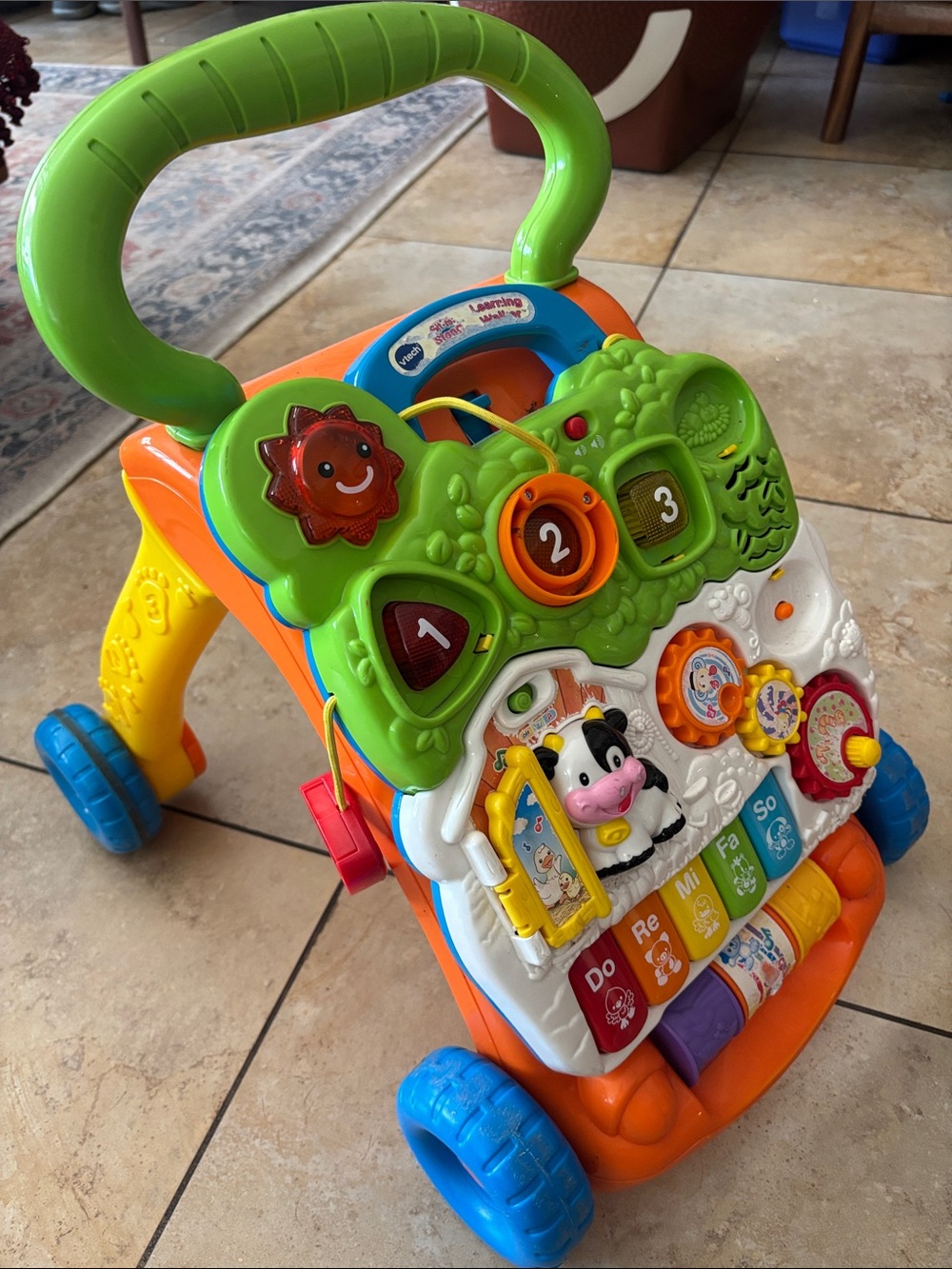 Interactive Toddler Activity Walker - Green/Orange with Music and Lights